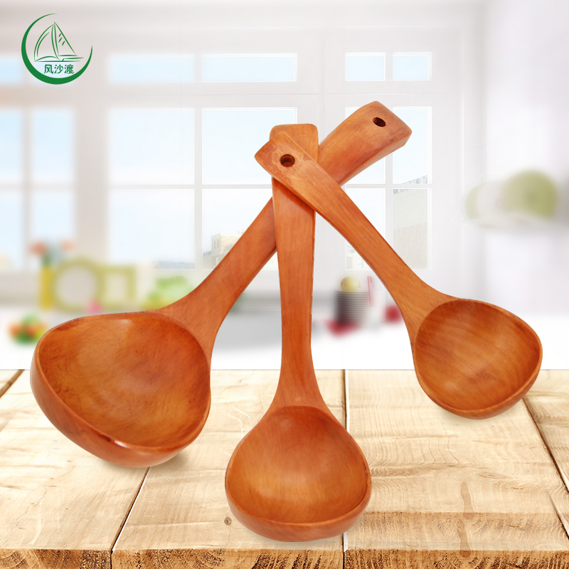 风沙渡木头勺子木勺子大汤勺粥勺稀饭勺木汤勺子长柄日式家用大号