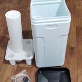 25升家用软水机盐桶25升盐箱方形白色含盐井 软水机配件厨柜款