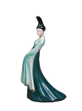 物只此青绿文创古风仕女摆件新中式家居客厅电视柜装饰品乔迁礼物