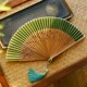6.6寸折扇古风小清新女扇草绿色折扇舞蹈汉服扇子纳凉便携小扇子