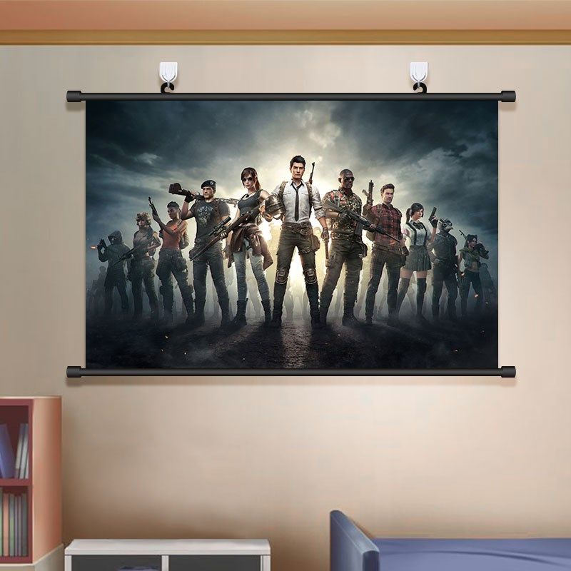 和平精英海报挂画射击吃鸡手游电竞装饰画背景免打孔壁画送粘钩,家居饰品,现代装饰画,淘宝优惠券,粉丝福利购,淘宝优惠卷