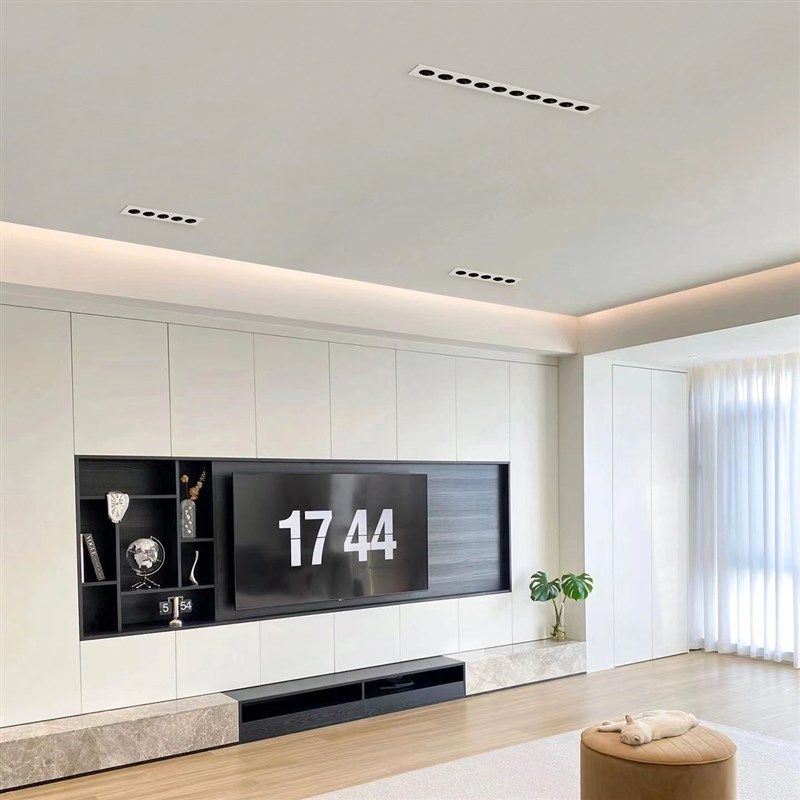 禾品护眼条形格栅射灯防眩目嵌入式家用客厅天花无主灯照明设计