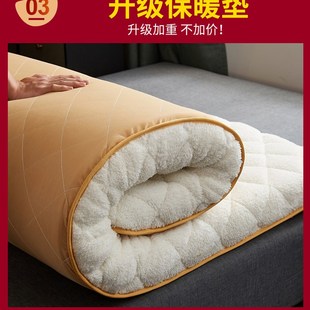 加厚宿舍单人海绵保暖榻榻米冬天垫子 定做羊羔绒床垫软垫家用冬季
