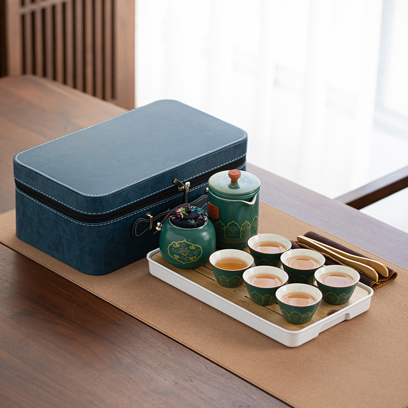 旅行功夫茶具小套装家用简约泡茶陶瓷茶杯户外茶盘便携式礼品定制,餐饮具,旅行茶具,淘宝优惠券,粉丝福利购,淘宝优惠卷