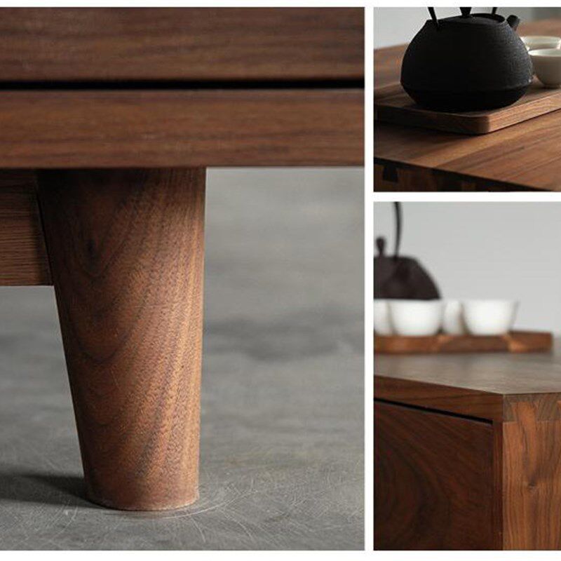 北欧实木茶几原木白橡木家具黑胡桃木茶几日式简约客厅茶几