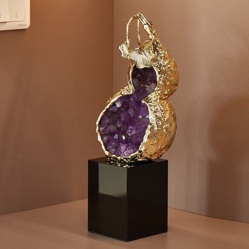 轻奢高档紫水晶葫芦摆件客厅电视柜酒F柜玄关展示柜招财装饰寓意,家居饰品,装饰摆件,淘宝优惠券,粉丝福利购,淘宝优惠卷