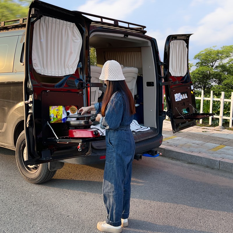 23新全顺尾门置物n架大通v90折叠式内饰后备箱储物架桌板拓展架