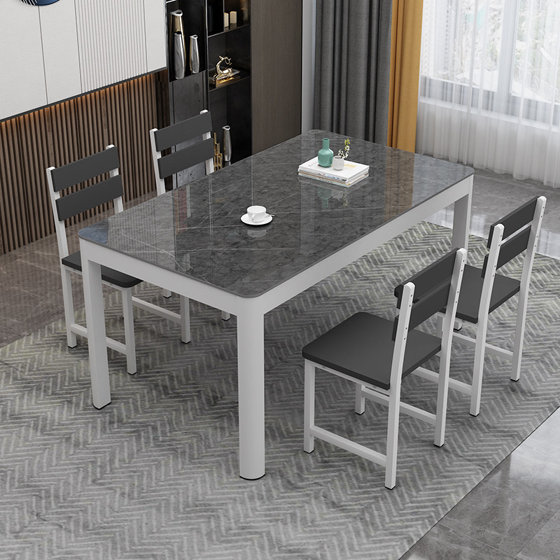 餐桌椅组合家用小户型现代简约轻奢吃饭桌M餐厅4人饭桌长方形玻璃,住宅家具,玻璃餐桌,淘宝优惠券,粉丝福利购,淘宝优惠卷