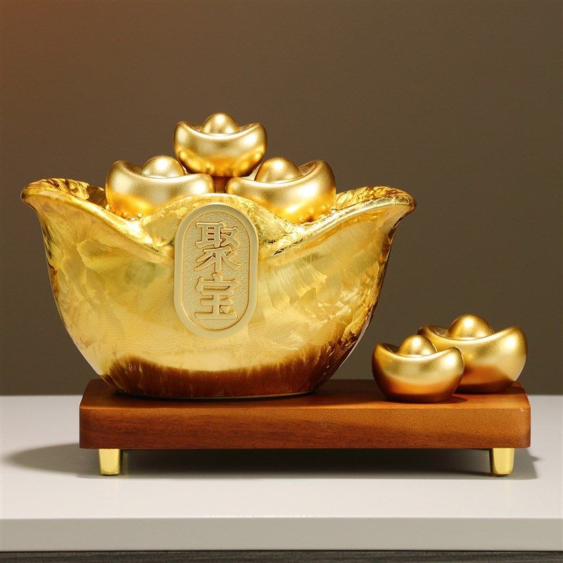 元宝聚宝盆摆件招财聚财家居客厅D办公室创意高档装饰品开业礼物,家居饰品,装饰摆件,淘宝优惠券,粉丝福利购,淘宝优惠卷