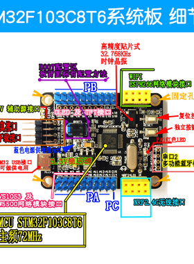 STM32F103C8T6开发p板系统学习板RB/RCT6/VET6/ZET6 单片机407VET