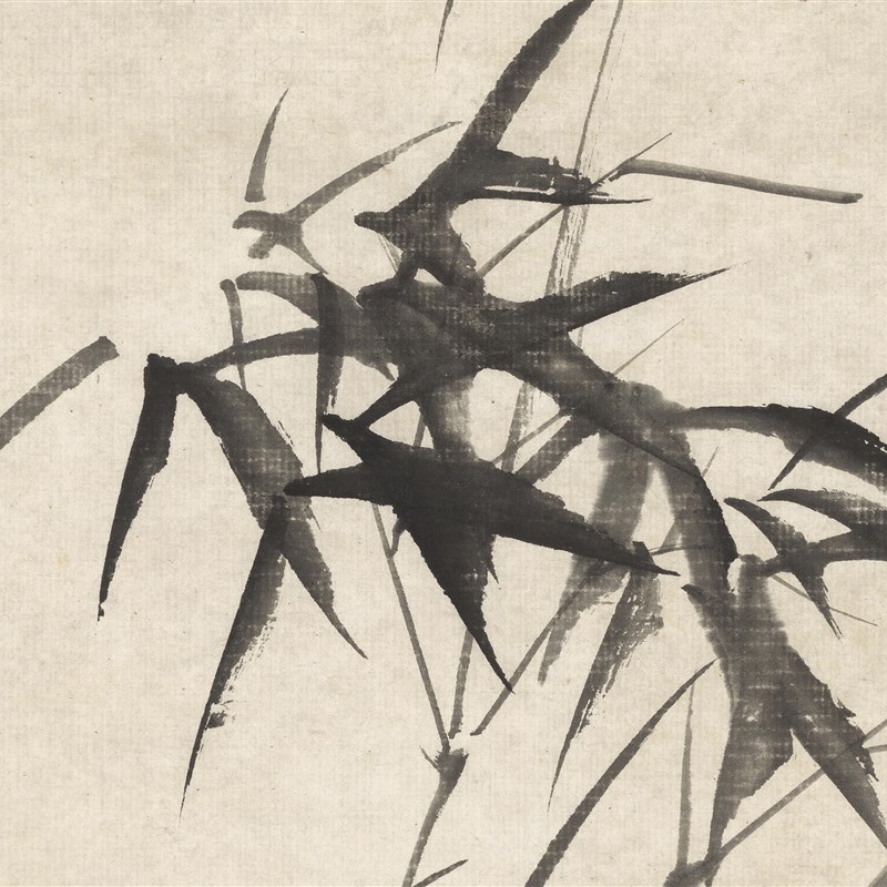 清 郑板桥 风竹石图国画水墨画仿古字画装饰画T高清微喷复制临摹