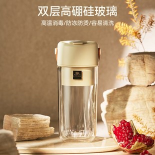 康宁榨汁杯d双层玻璃榨汁机小型便携式家用电动炸果汁机新款可碎