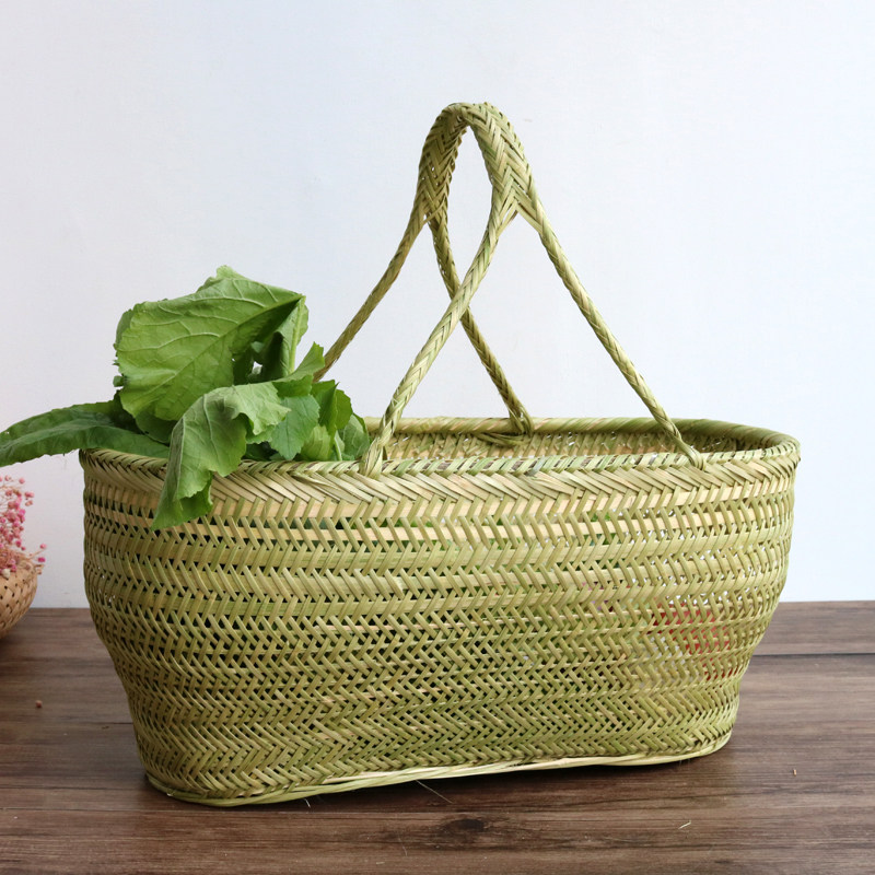 家用竹编竹篮手提手工编织买菜篮C子装鸡蛋水果篮菜筐厨房收纳大,收纳整理,购物篮,淘宝优惠券,粉丝福利购,淘宝优惠卷