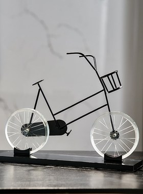 现代简约自行车艺l术摆件客厅轻奢高档酒柜电视柜玄关办公室装饰