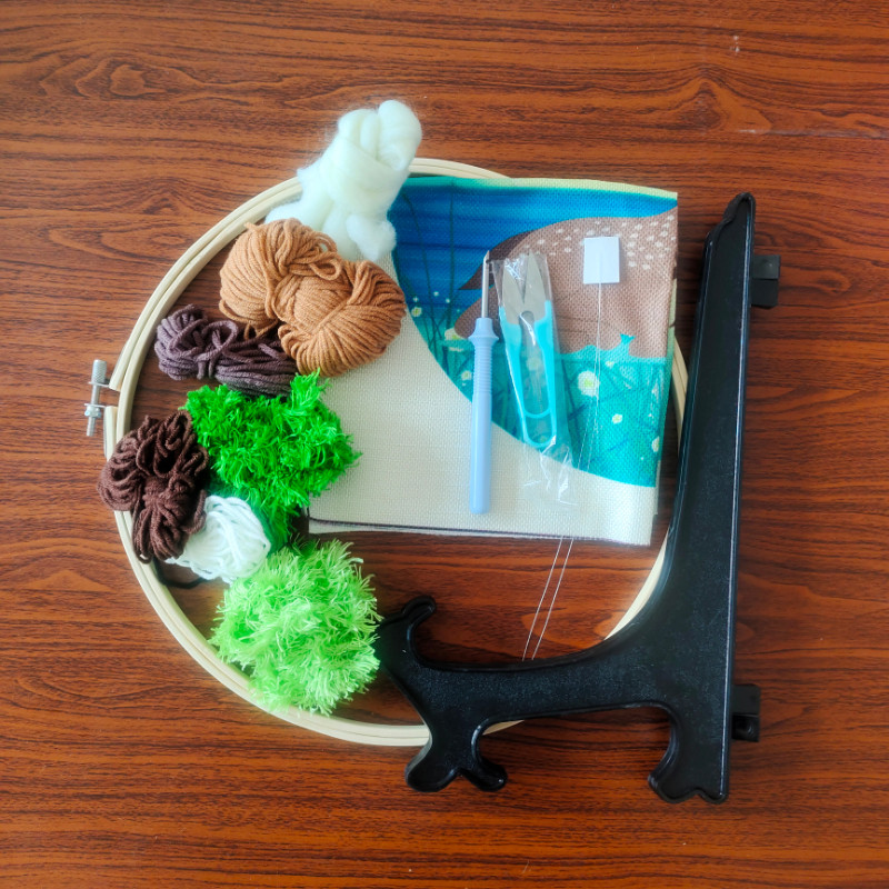 俄罗斯戳戳绣手工diy毛线画材料包初学J羊毛毡秀针森系装饰画礼物,居家布艺,戳戳绣,淘宝优惠券,粉丝福利购,淘宝优惠卷