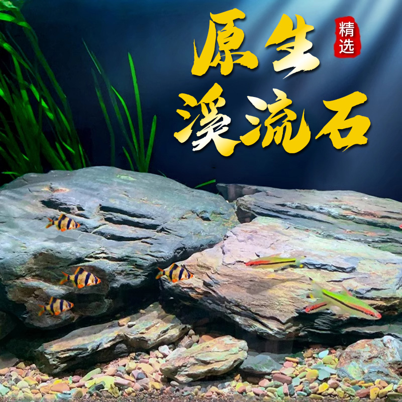 溪流砂鱼缸造景装饰底砂天然溪流石头雨林沙水草乌龟缸底部细沙子