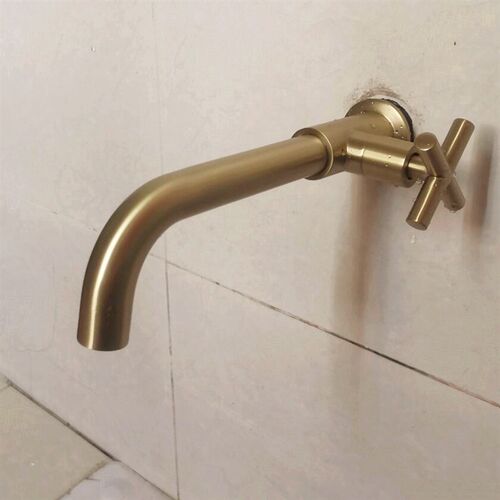 好货Chrome & Black Out Door Garden Wash Faucet Wall Mount Si