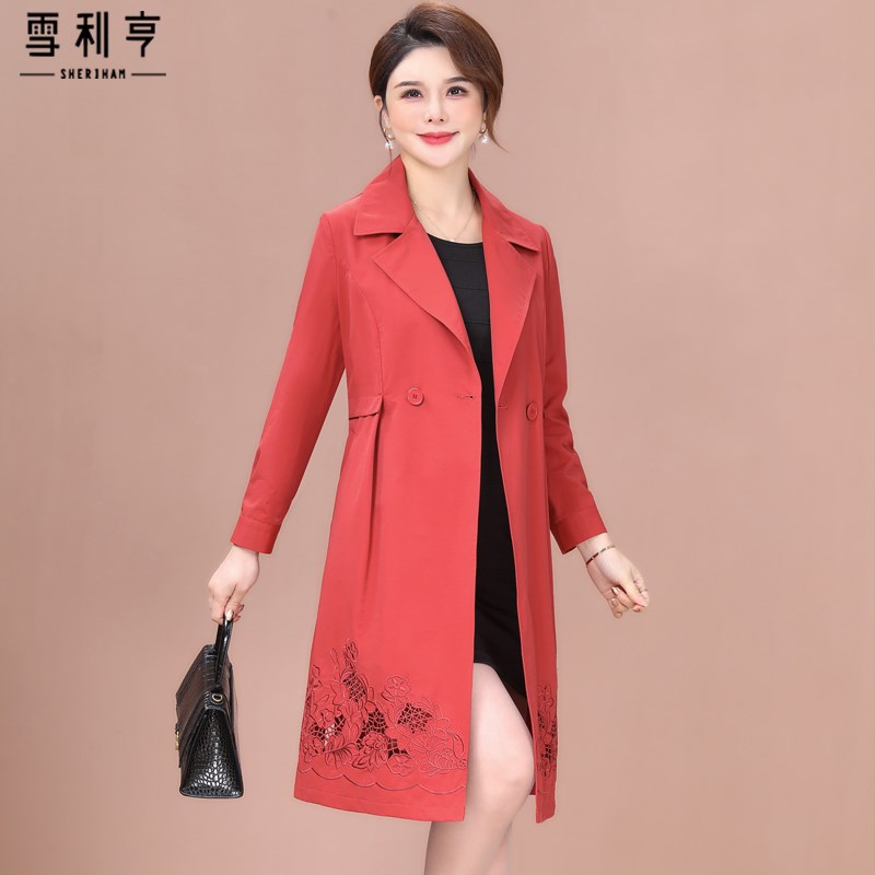 好货品牌妈妈秋装2025新款洋气时尚大码女装风衣女中长款气质薄款