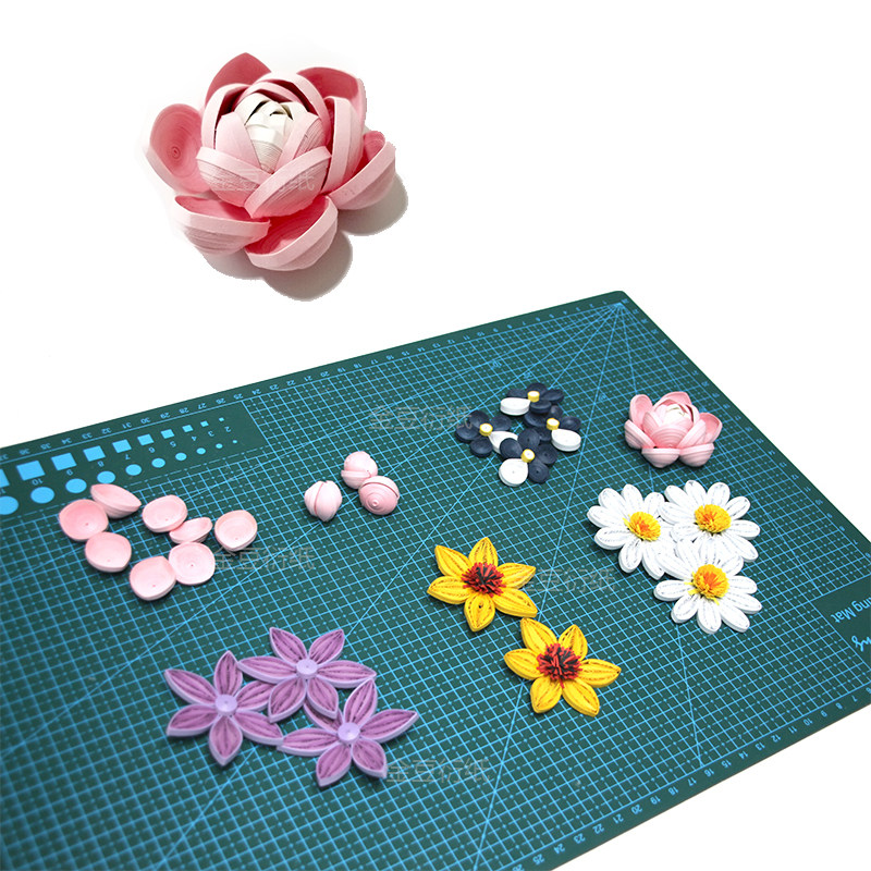 极速衍纸材料包套装线稿图花好月圆繁花似锦手工折卷纸立体花篮成