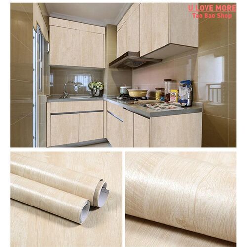 好货5M/10M Wood Grain Home Decor Furniture Waterproof Vinyl