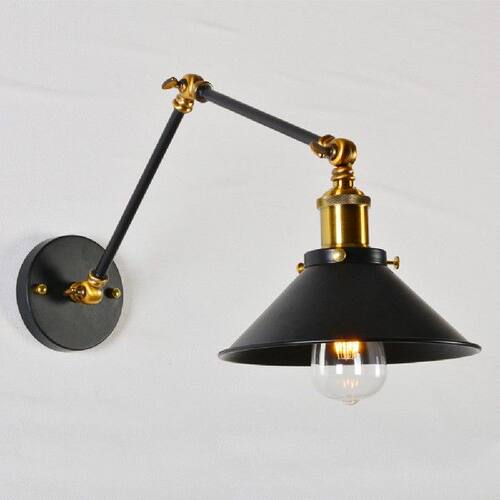 好货Adjustable Wall Sconce Metal Industrial Retro Lamp E27