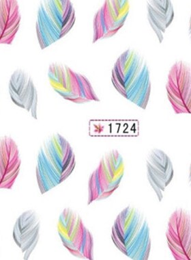 好货2015 3D Water Transfer Nail Art Tips Stickers Feather De