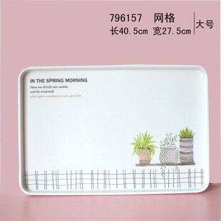 加厚长方形仿瓷家用水杯茶杯水壶茶盘收纳 OF9D密胺托盘k茶盘欧式