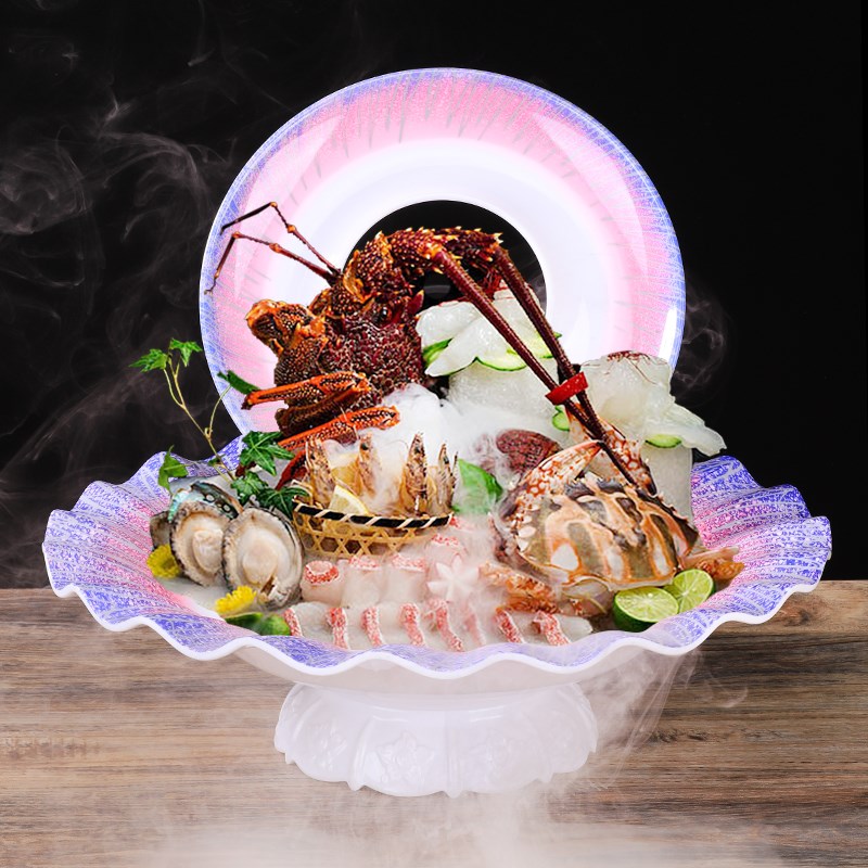 速发酒盘海鲜造姿摆店胺身盘装饰摆件密刺创意三文鱼盘寿司盘