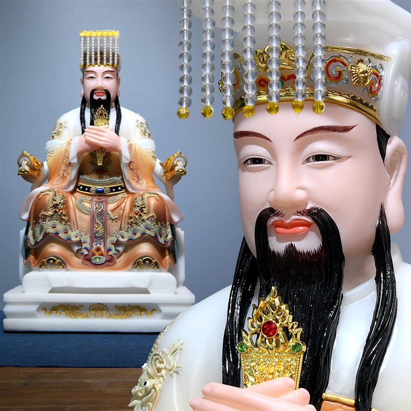 速发用母神像汉白玉玉皇大西王母娘娘佛像彩供居家摆件家玉绘奉