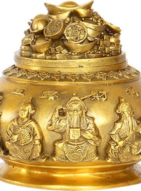 速发招财五路财神客宝盆摆件大号罐厅聚财存钱聚店铺开业乔迁礼品