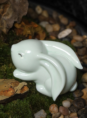 速发简约可意陶瓷兔子摆件创爱动物家居电面柜酒柜书架桌视装饰品