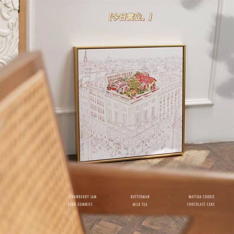 速发欧式屋顶花园手稿素描客厅装饰画轻奢卧室画床头挂画小众艺术