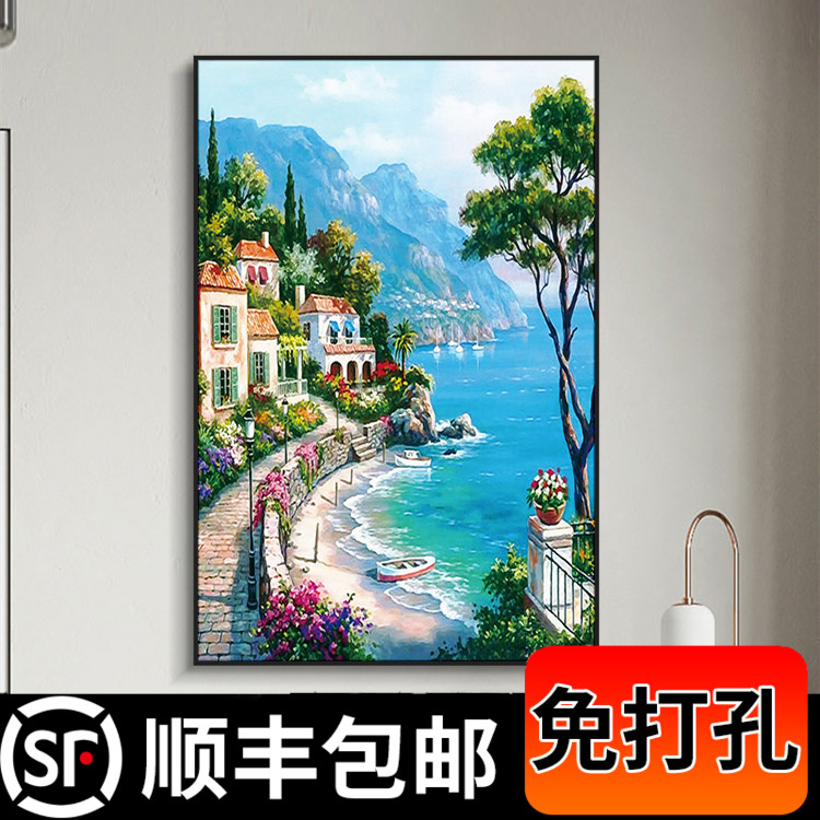 速发轻奢画式油画大斯风景画客厅壁美沙发欧式威尼海简约装饰挂画