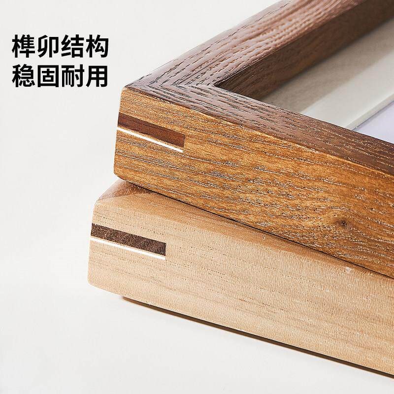 速发品质创意结婚儿童照相框摆台实木挂墙A4 67 8 10 寸原木合影