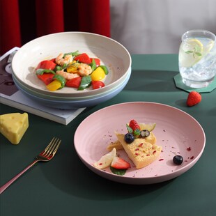 速发风创料菜盘吐骨碟家用盘意盘子儿童防摔碟盘商用圆形餐塑套装