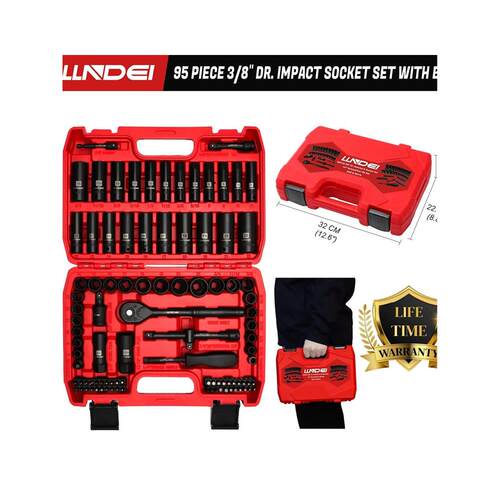 【LLNDEI】95件9.5mm汽修火花塞换胎工具套筒批头中飞棘轮扳手