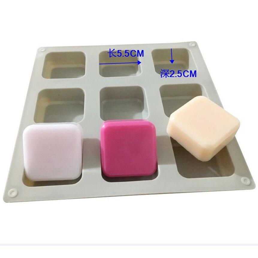手工皂模具 烘焙蛋糕模具 9孔正方形模具 5.5*5.5*2.5CM 正方块