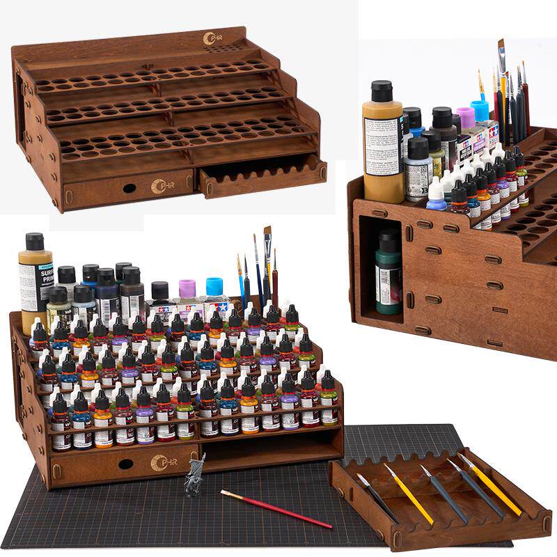 OPHIR模型油漆架收纳架适用AV漆颜料专用架98个孔位置画笔架工具