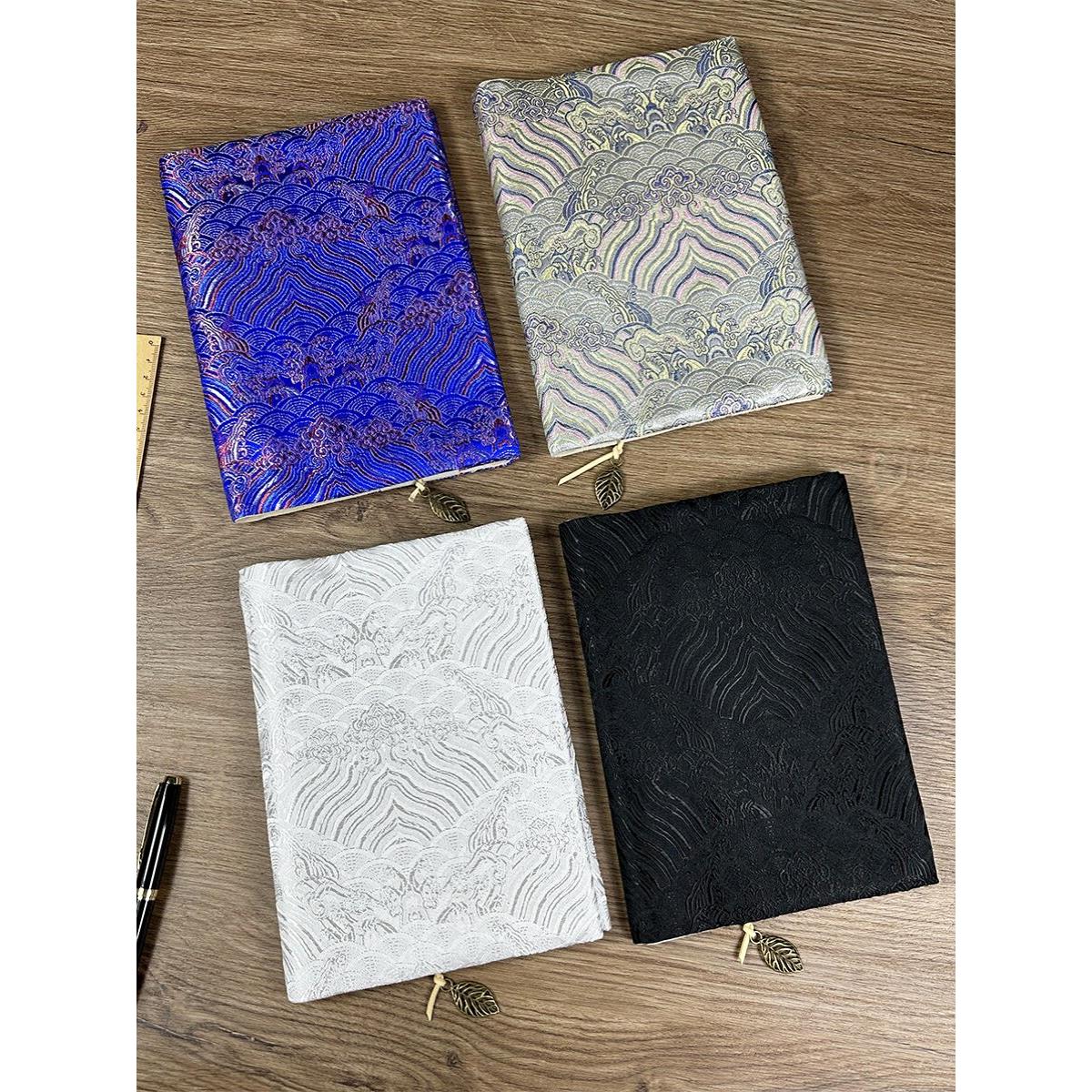 手工布书衣古风刺绣织锦缎A5A6手帐手账本布书套书皮封皮国风礼物