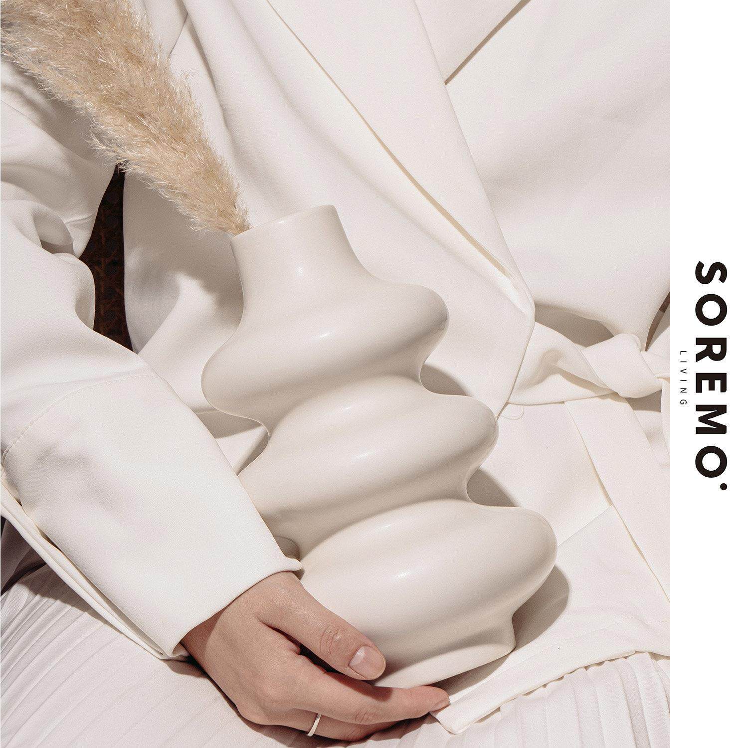 SOREMO 异形圈圈陶瓷花瓶可爱ins简约现代花器网红民宿礼物