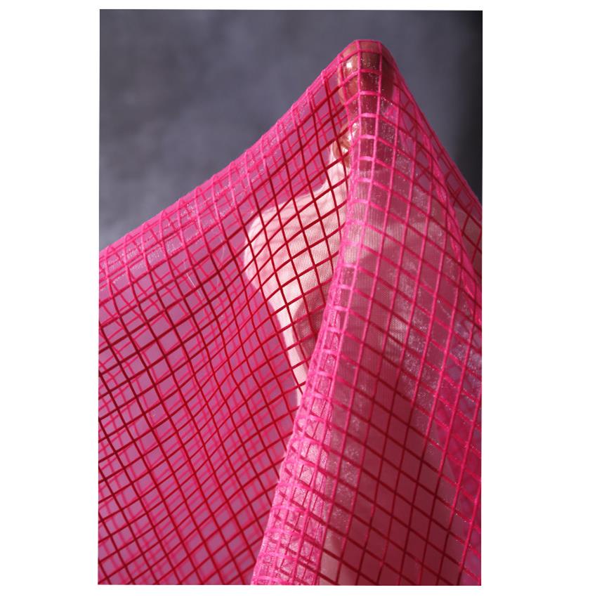 肌理欧根纱网纱格子布料挺括婚纱礼服裙子服装设计面料
