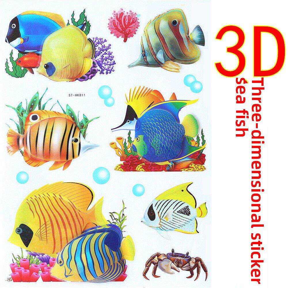3d立体海洋小鱼墙贴自粘幼儿园墙纸贴画儿童卡通可爱奖励表扬贴纸