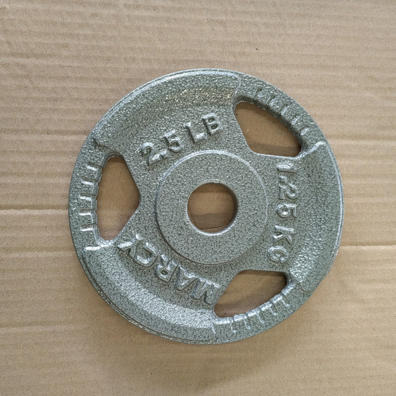 速发新品烤铁纯漆杠铃片哑铃片重量尺寸误差之分百五大孔5.2小孔2