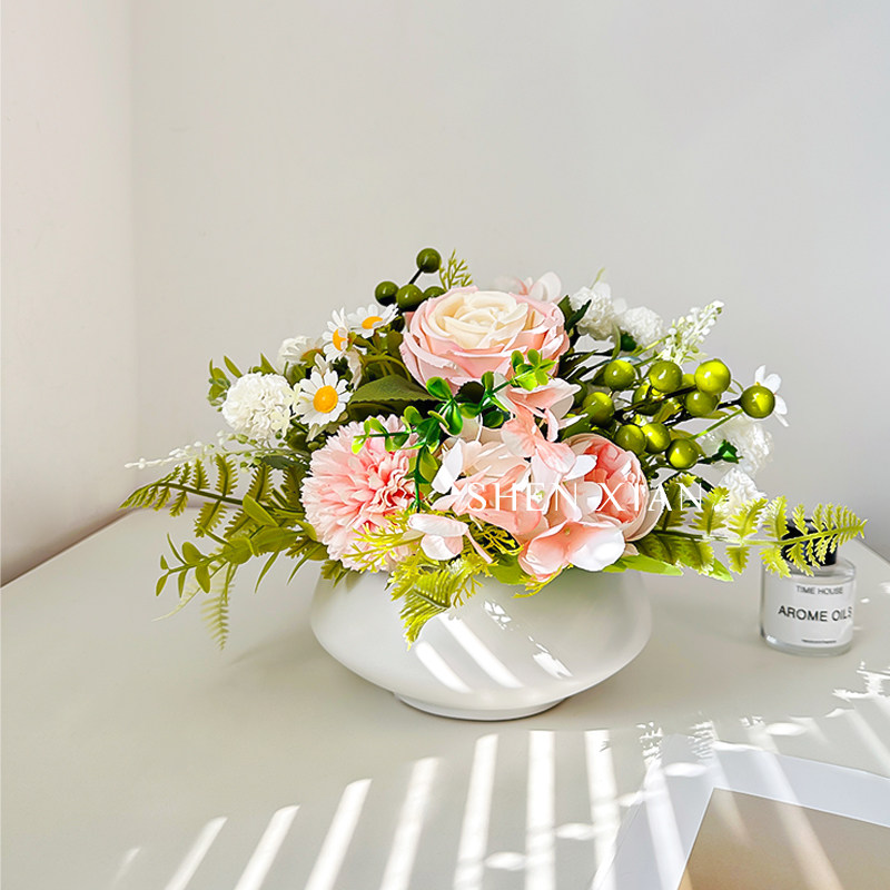 快速发货古典风清新插花艺假花仿真花盆栽摆件家S居客厅餐桌摆花,家居饰品,餐桌花艺,淘宝优惠券,粉丝福利购,淘宝优惠卷