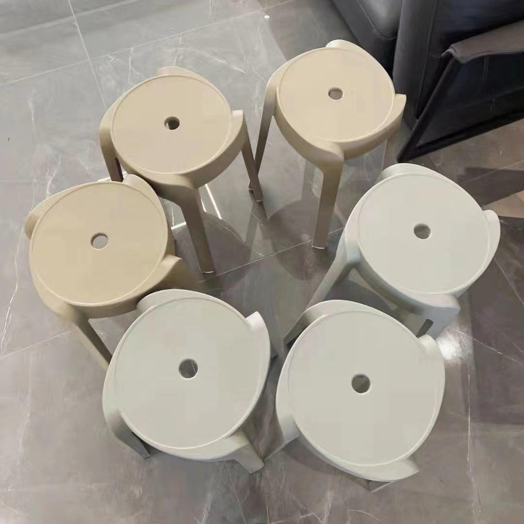 特厚旋风凳子家用客厅高脚凳可叠放现代简约圆凳塑料高凳餐桌椅子