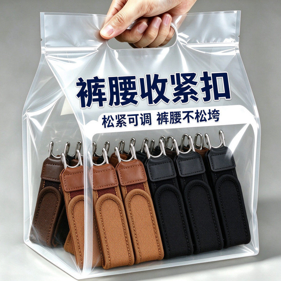 懒人腰带牛仔裤松紧收腰神器隐形皮带腰围大改裤腰收紧魔术贴扣