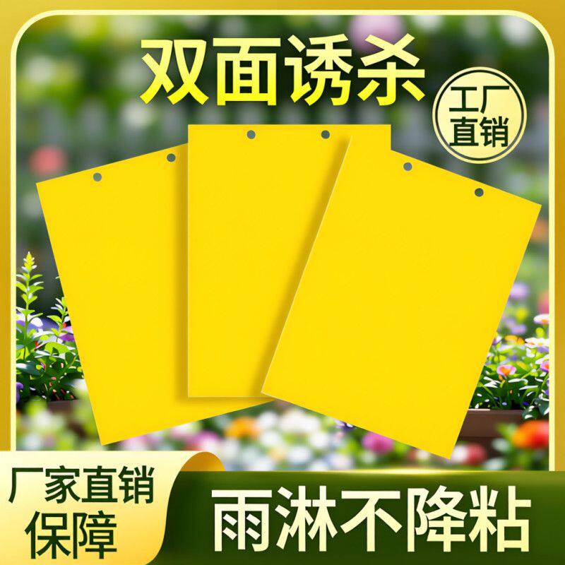 双面粘虫黄板诱虫板果园柑橘果蝇子树针蜂瓜果实蝇蓟马大棚苍蝇