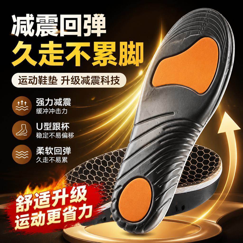 石墨烯防臭吸汗减震运动鞋垫