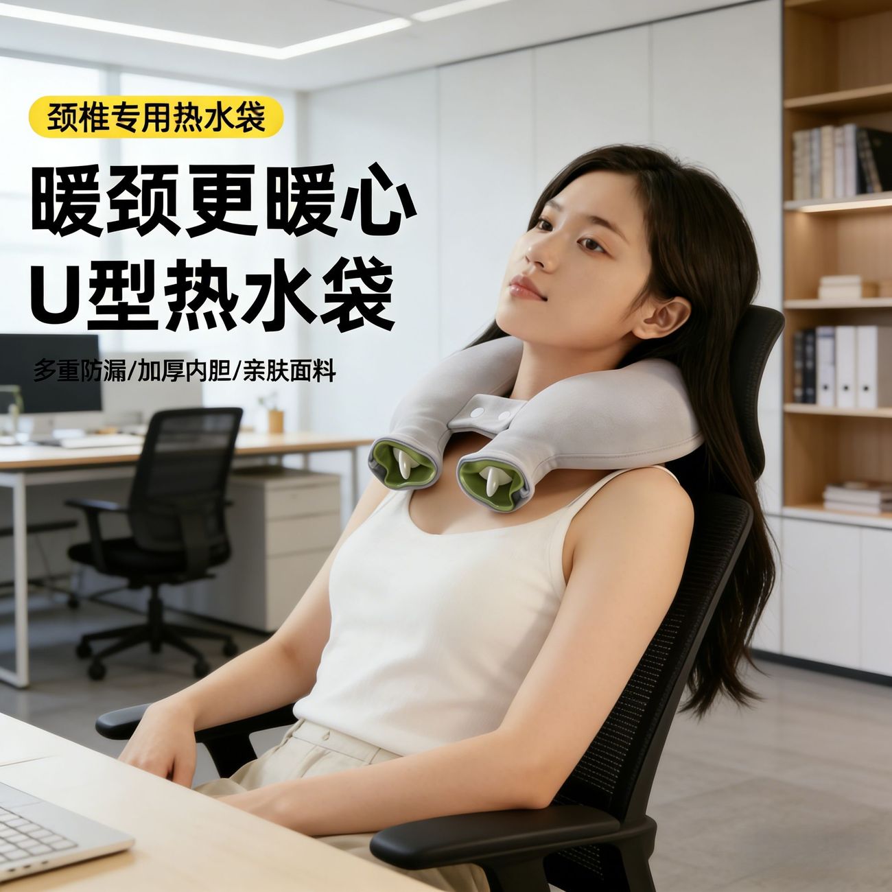 U型热水袋颈椎专用热敷理疗脖子肩颈围脖防爆注水暖水袋护颈神器