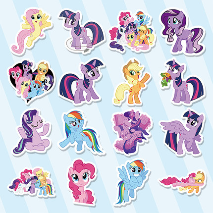50张小马宝莉贴纸手机壳DIY贴纸水杯装饰贴纸行李箱贴纸贴纸笔记本电脑贴纸